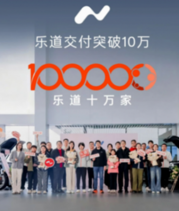 10月份,樂道汽車宣布,其迎來第10萬臺新車交付 樂道交付突破10萬臺